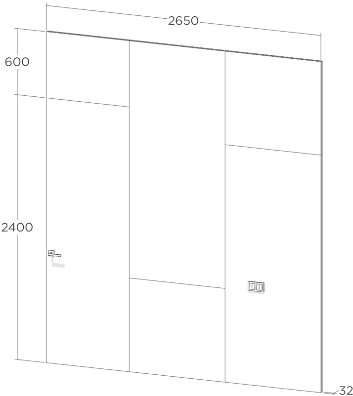 Схема панелей со шпоном дуба